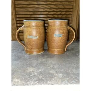 Vintage Pottery Glazed Hand-Thrown Stoneware, Canoe Waterlawn Cottages Signed Jp